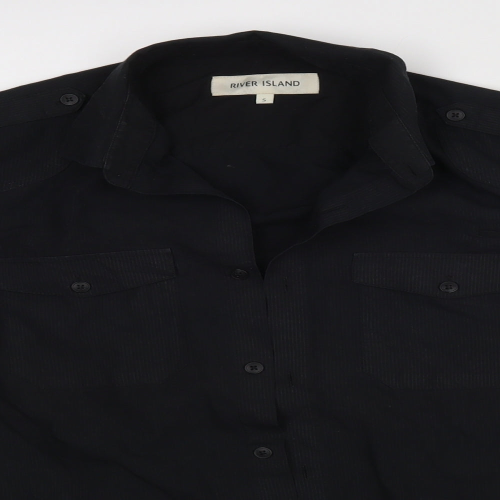 River Island Mens Black    Dress Shirt Size S