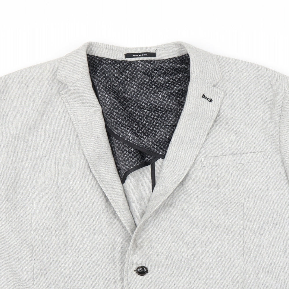 Cedar Wood State Mens Grey   Jacket Suit Jacket Size 2XL