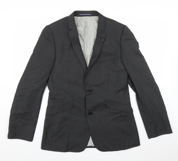 Topman Mens Black   Jacket Suit Jacket Size 38