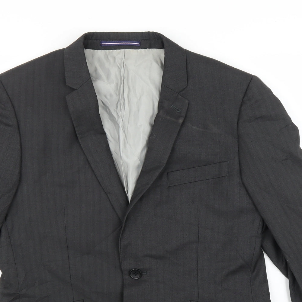 Topman Mens Black   Jacket Suit Jacket Size 38