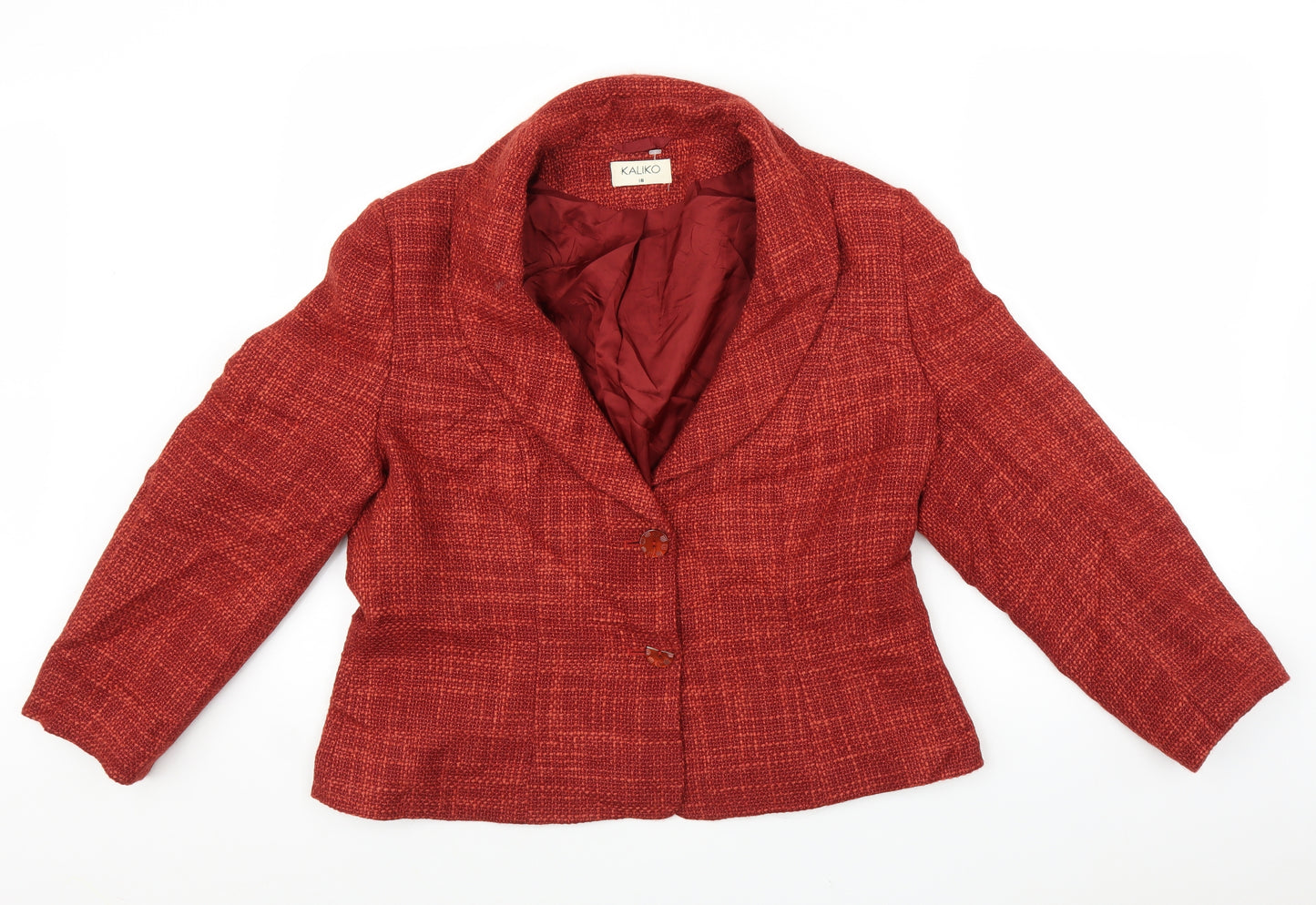 Kaliko Womens Orange   Jacket Blazer Size 18