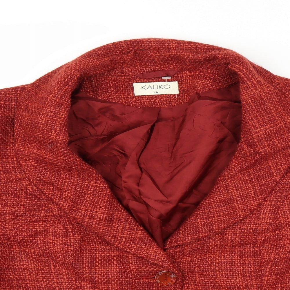 Kaliko Womens Orange   Jacket Blazer Size 18