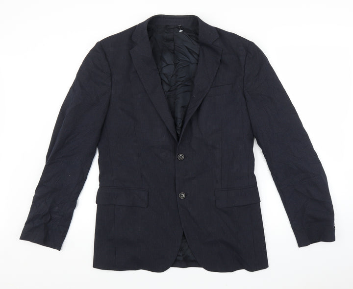 Sartoria Benetton Mens Blue Striped Jacket Suit Jacket Size 38