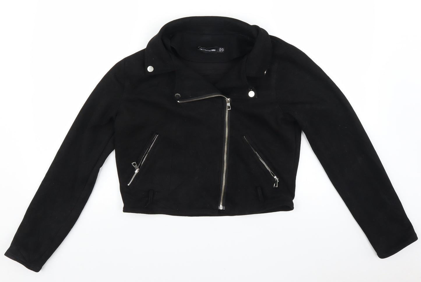 PRETTYLITTLETHING Womens Black   Jacket  Size 10