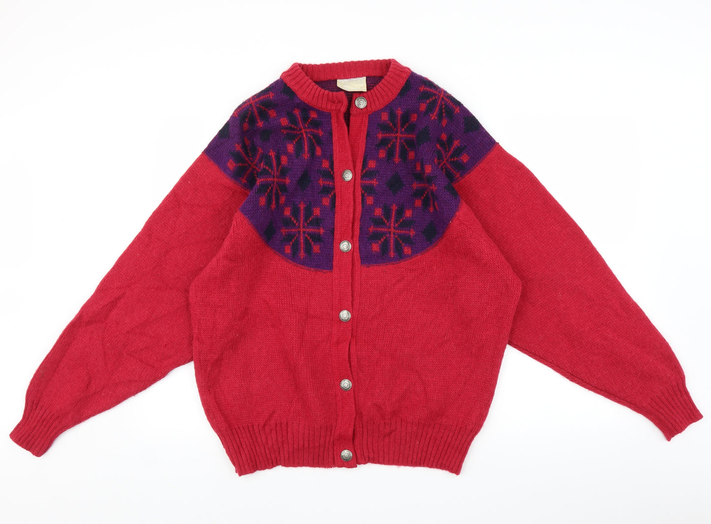 Icewool Womens Red  Knit Cardigan Jumper Size XL