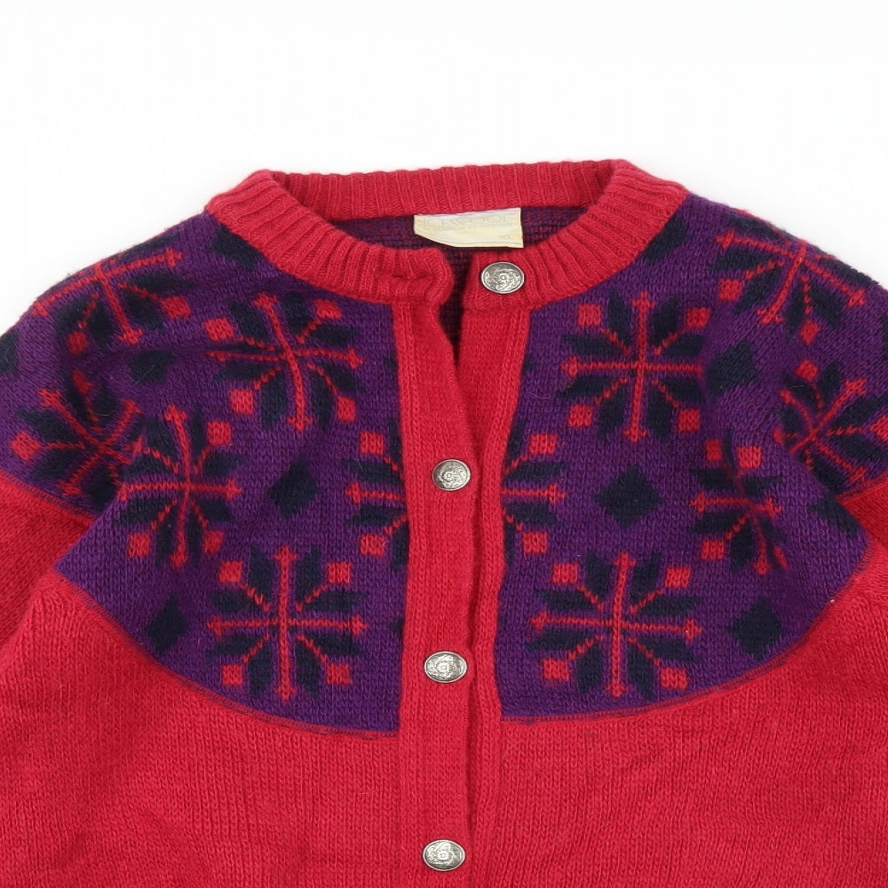 Icewool Womens Red  Knit Cardigan Jumper Size XL