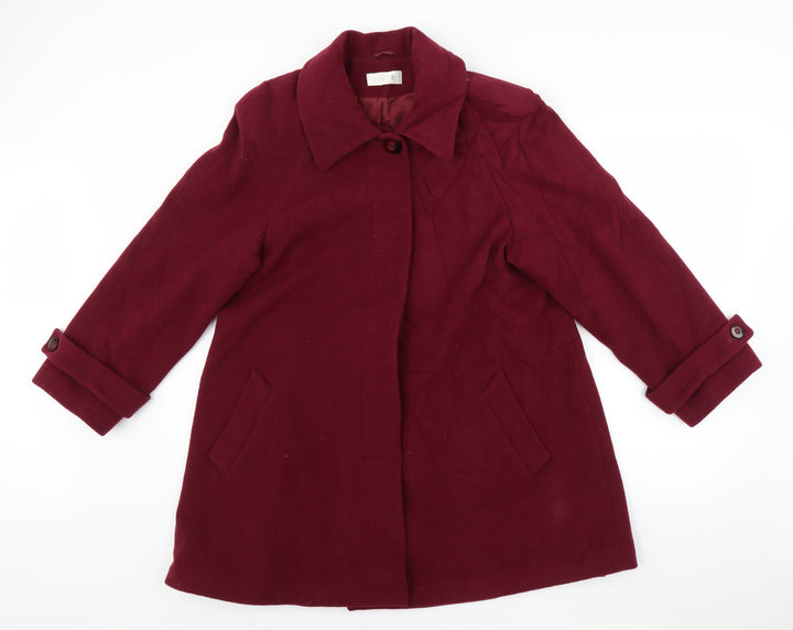 CONTEXT Womens Red   Overcoat Coat Size 10