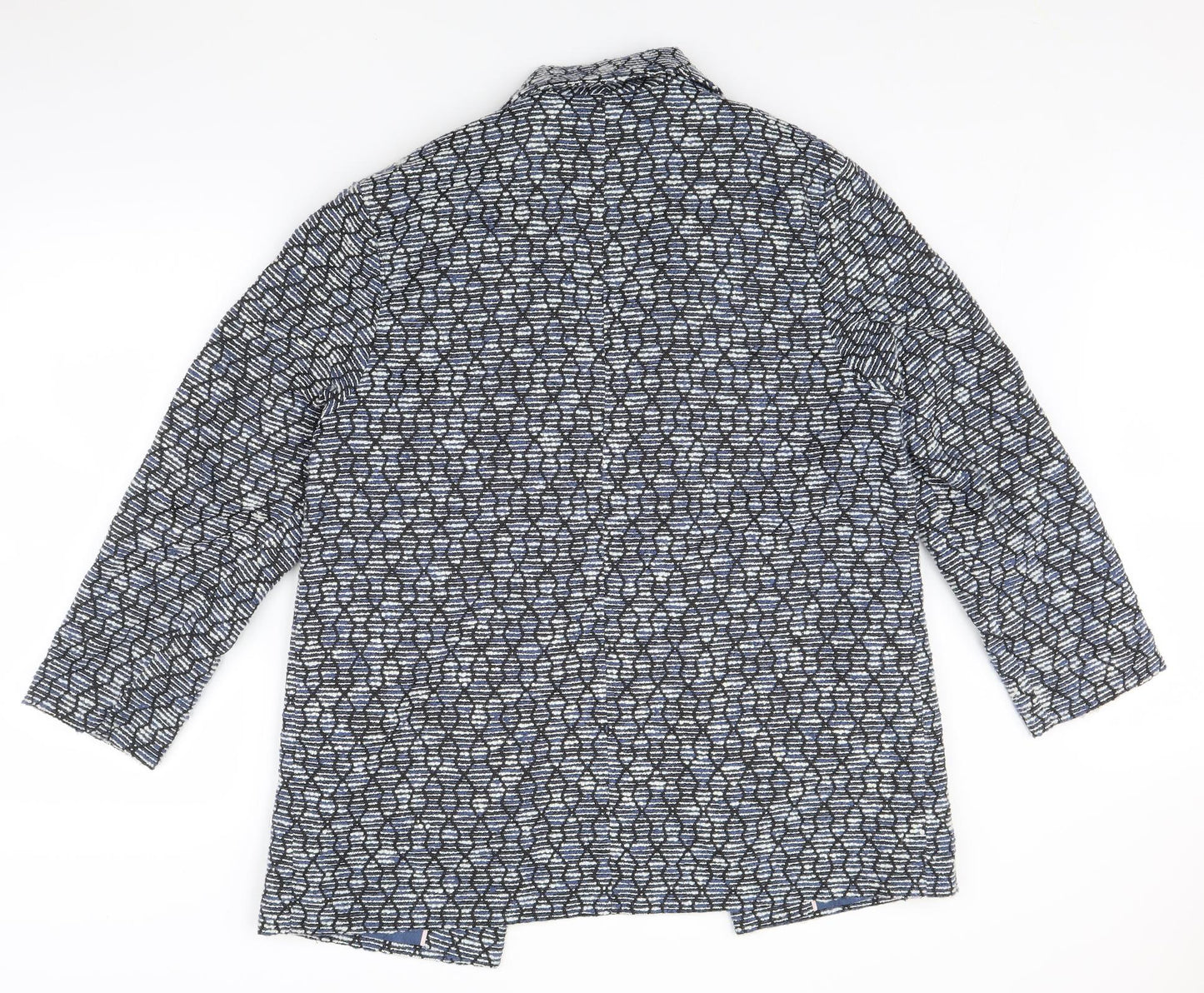 Savida Womens Blue Geometric  Jacket Coatigan Size 14