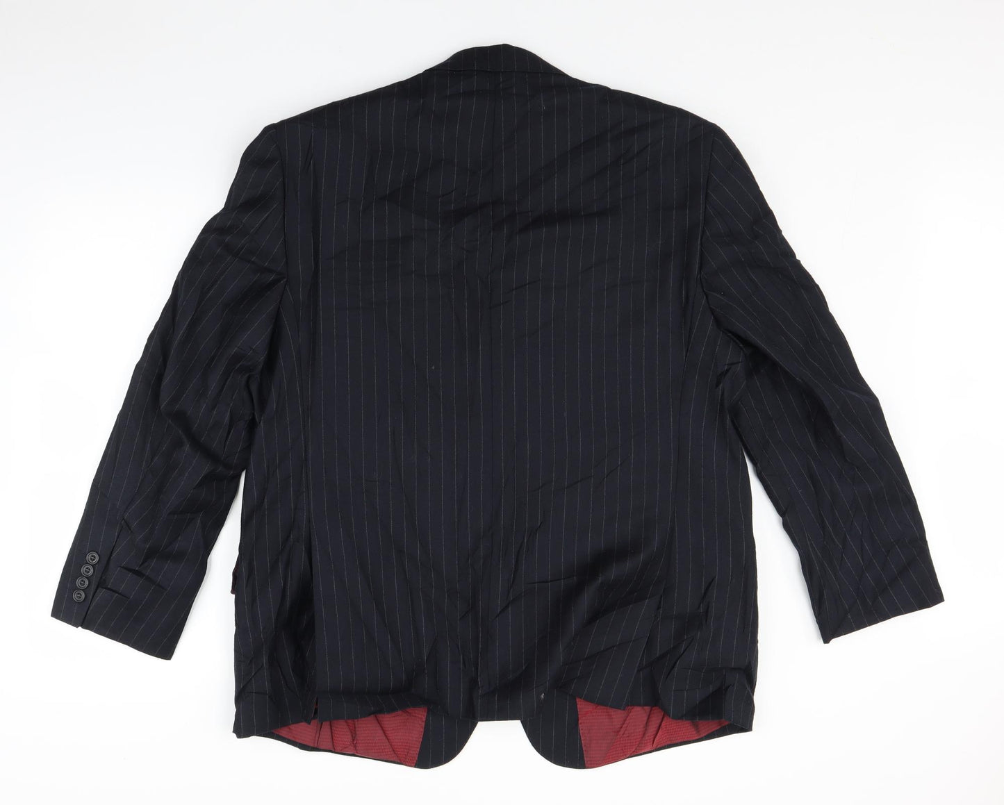 Marks and Spencer Mens Black Striped  Jacket Suit Jacket Size 46