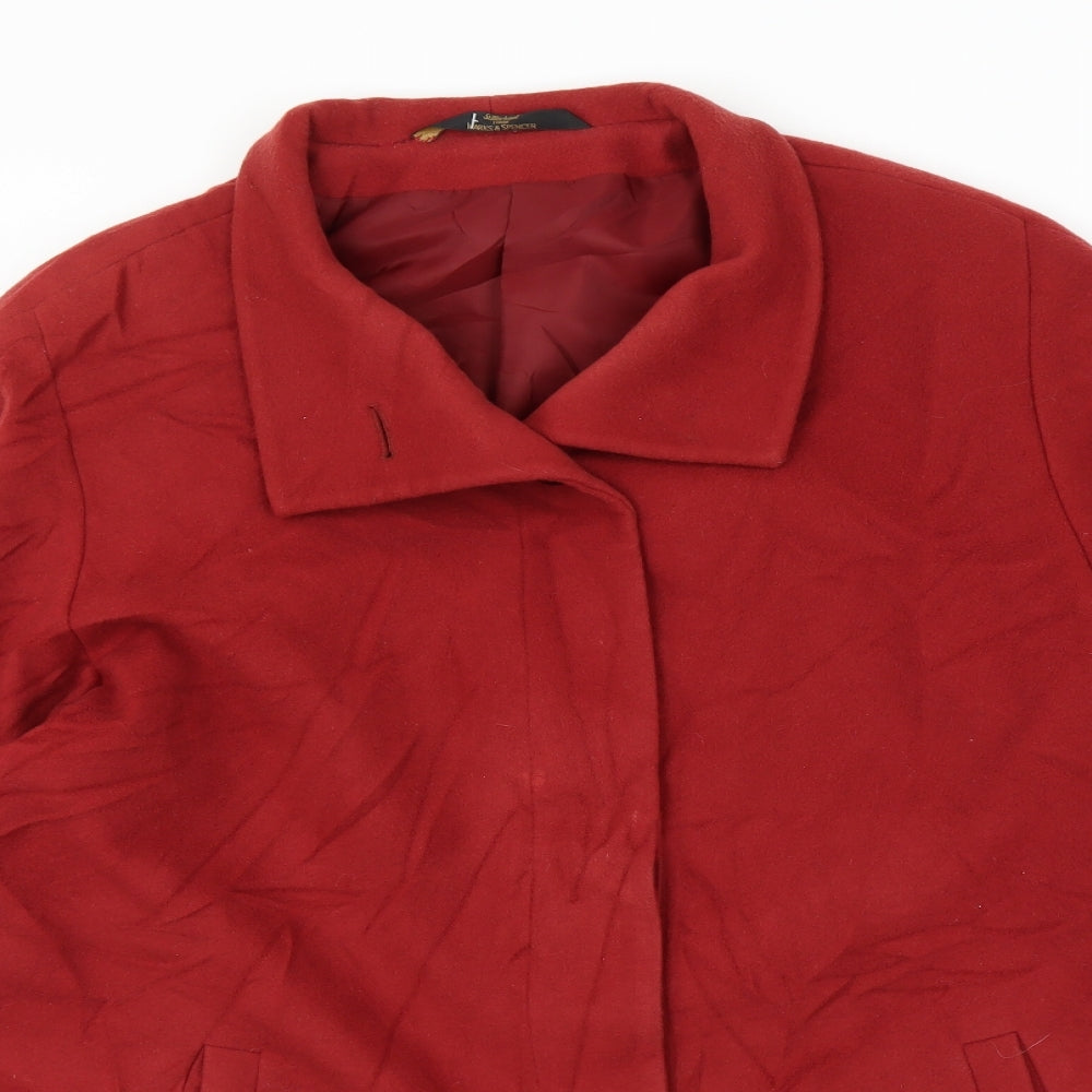 Marks and Spencer Womens Red   Overcoat Coat Size 20