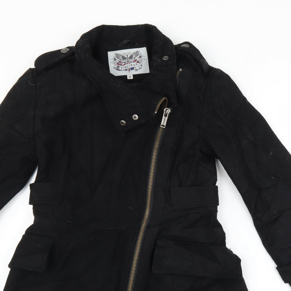 Firetrap Womens Black   Overcoat Coat Size S