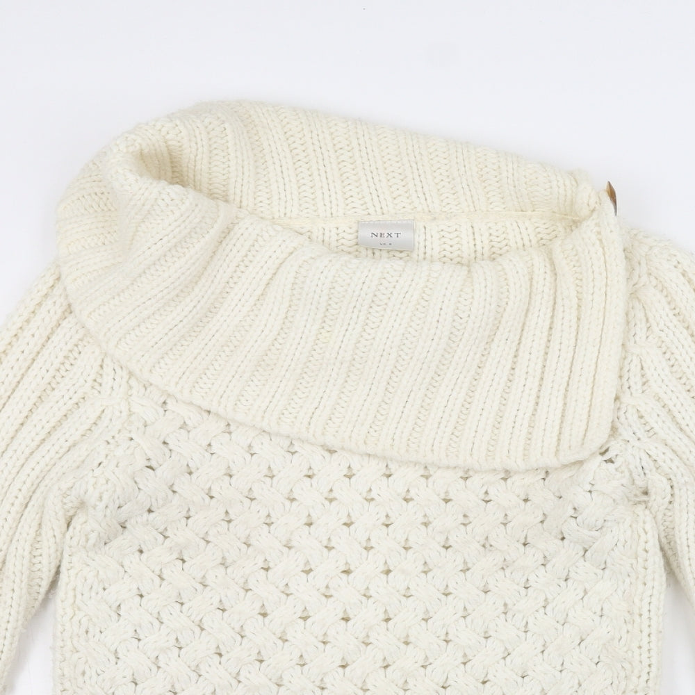 NEXT Womens White  Knit Pullover Jumper Size 8