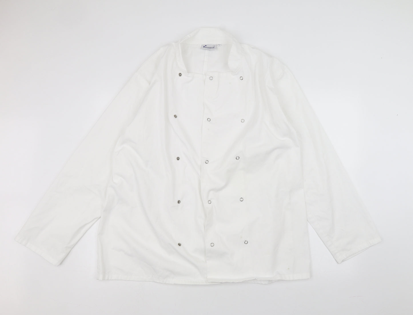 Premier Mens White    Button-Up Size L