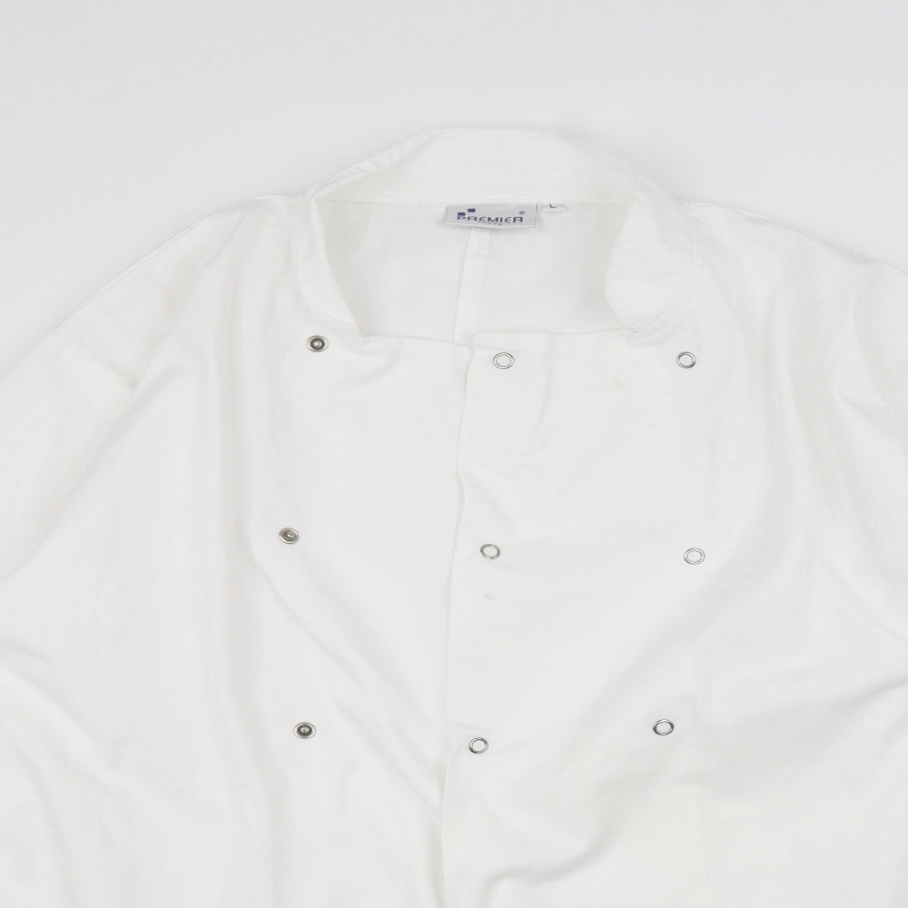 Premier Mens White    Button-Up Size L