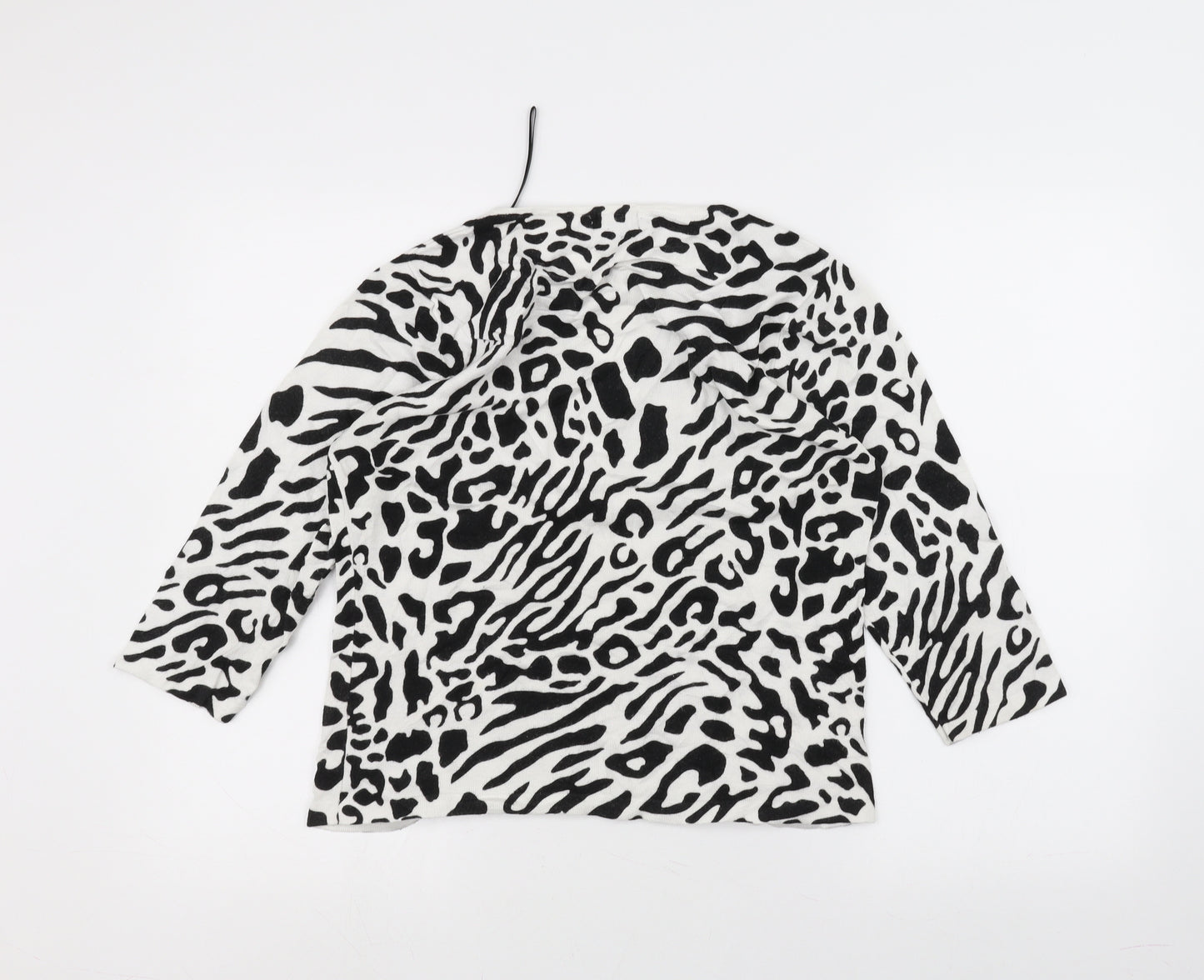 Papaya Womens White Animal Print  Pullover Jumper Size 14