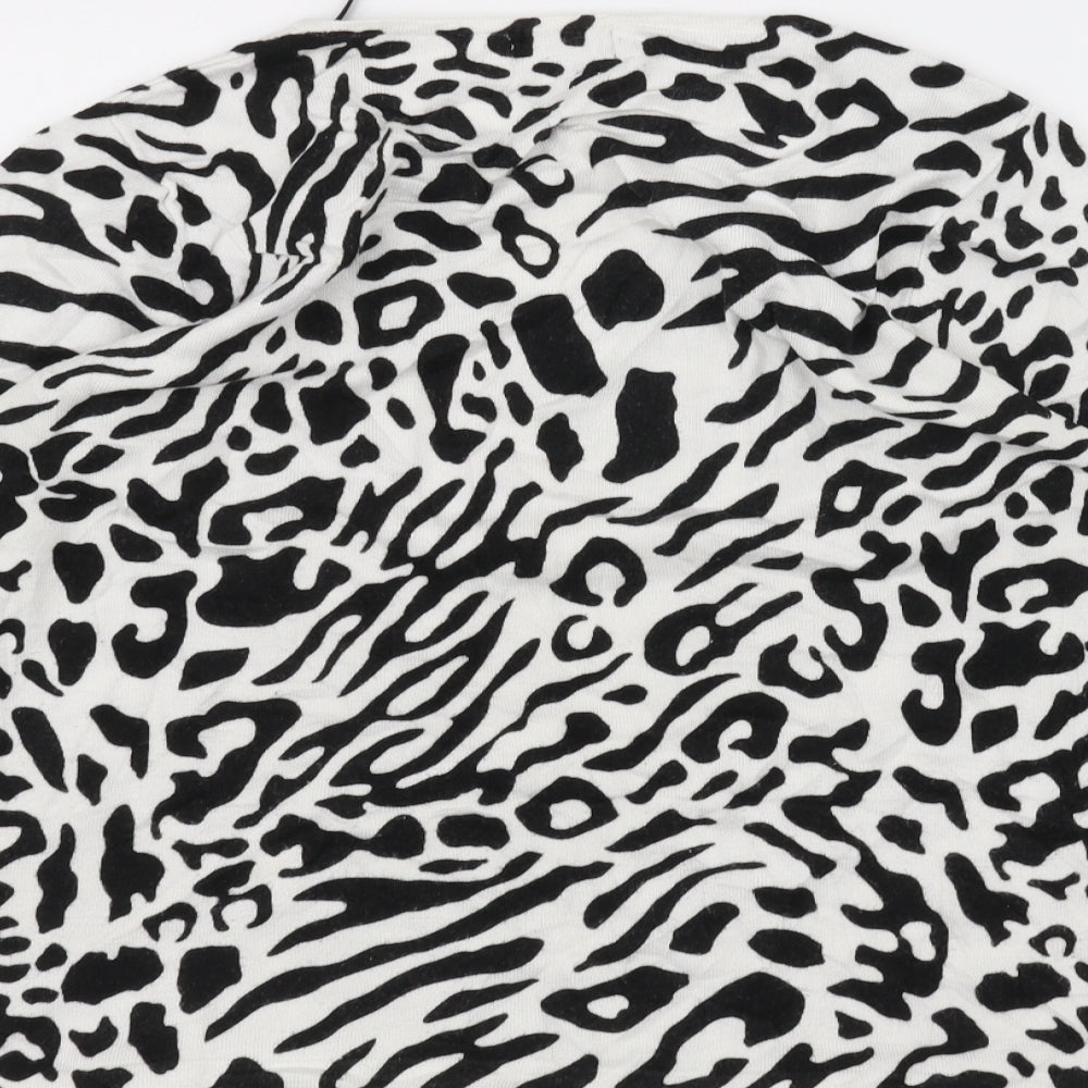 Papaya Womens White Animal Print  Pullover Jumper Size 14