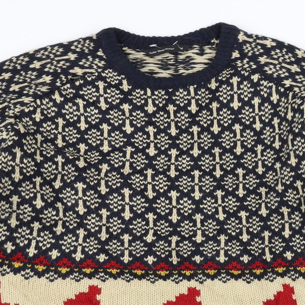 Cedar Wood State Womens Blue  Knit Pullover Jumper Size M