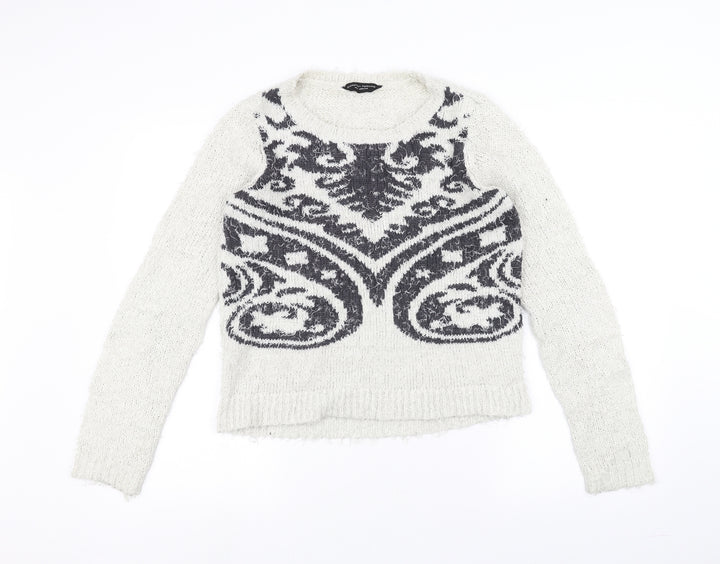 Dorothy Perkins Womens White Pullover Jumper Size 14