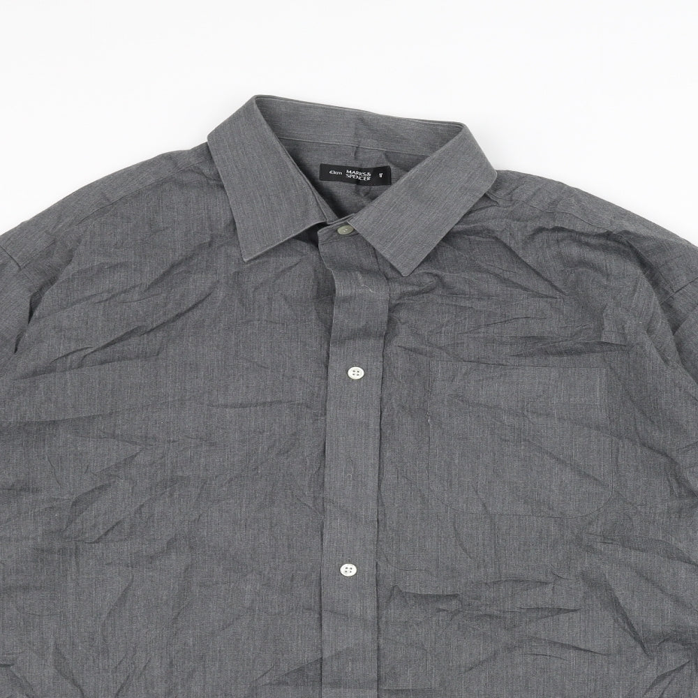 Marks and Spencer Mens Grey    Dress Shirt Size 17
