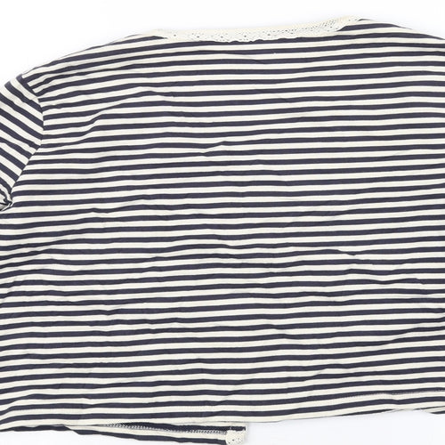 Papaya Womens White Striped  Cardigan Jumper Size 16