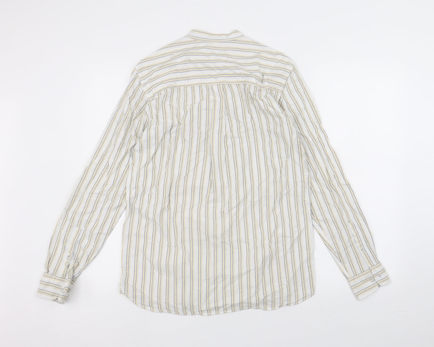 Topman Mens White Striped   Dress Shirt Size XS