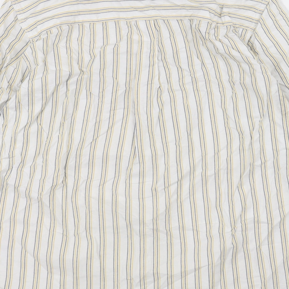 Topman Mens White Striped   Dress Shirt Size XS