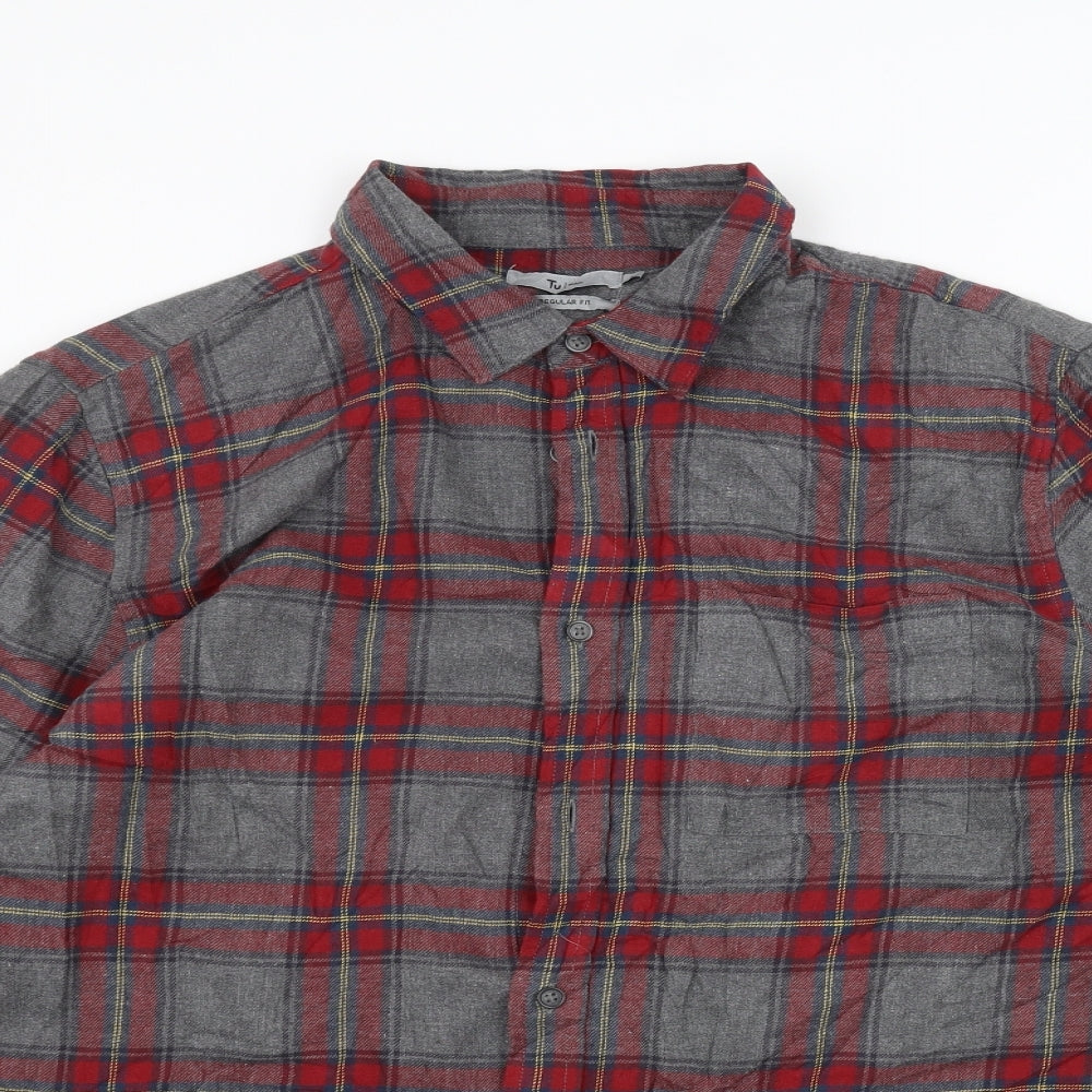 TU Mens Grey    Dress Shirt Size L