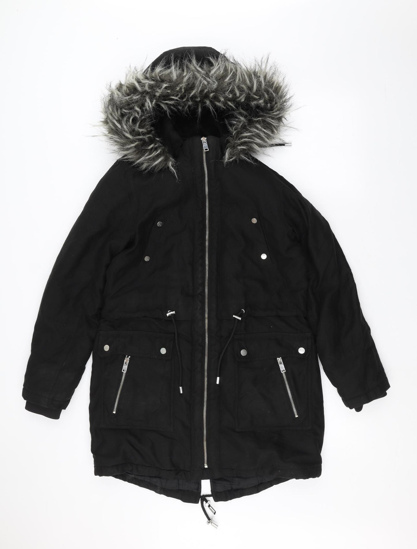 Peacocks Womens Black   Parka Coat Size 10