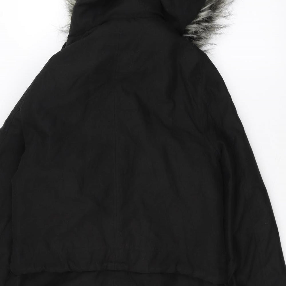 Peacocks Womens Black   Parka Coat Size 10