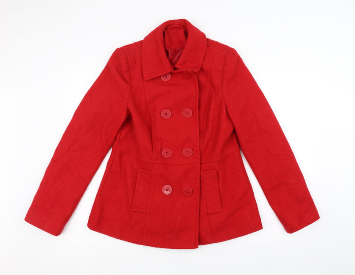 F&F Womens Red Overcoat Coat Size 14