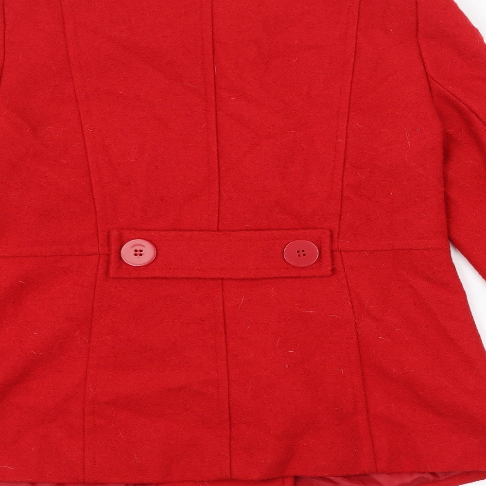 F&F Womens Red   Overcoat Coat Size 14