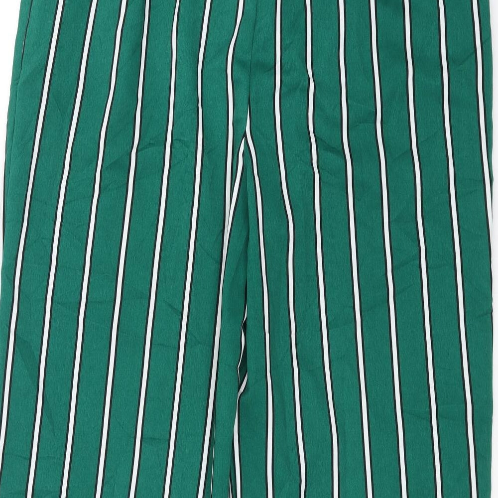 TU Womens Green Striped  Trousers  Size 16 L30 in