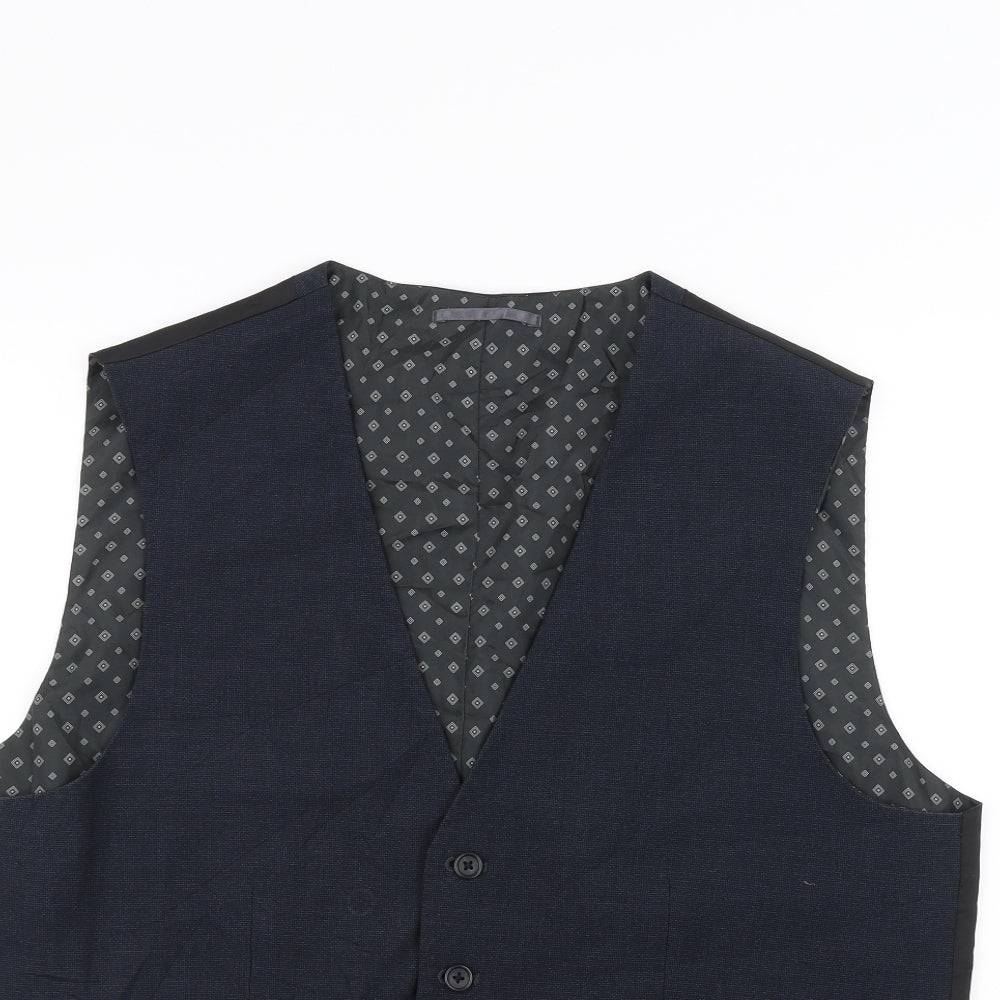 NEXT Mens Blue   Jacket Suit Waistcoat Size 38