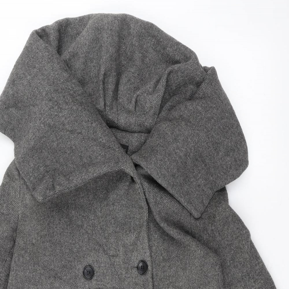 Zara Womens Grey   Overcoat Coat Size L