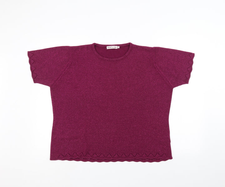 EWM Womens Pink Basic T-Shirt Size XL