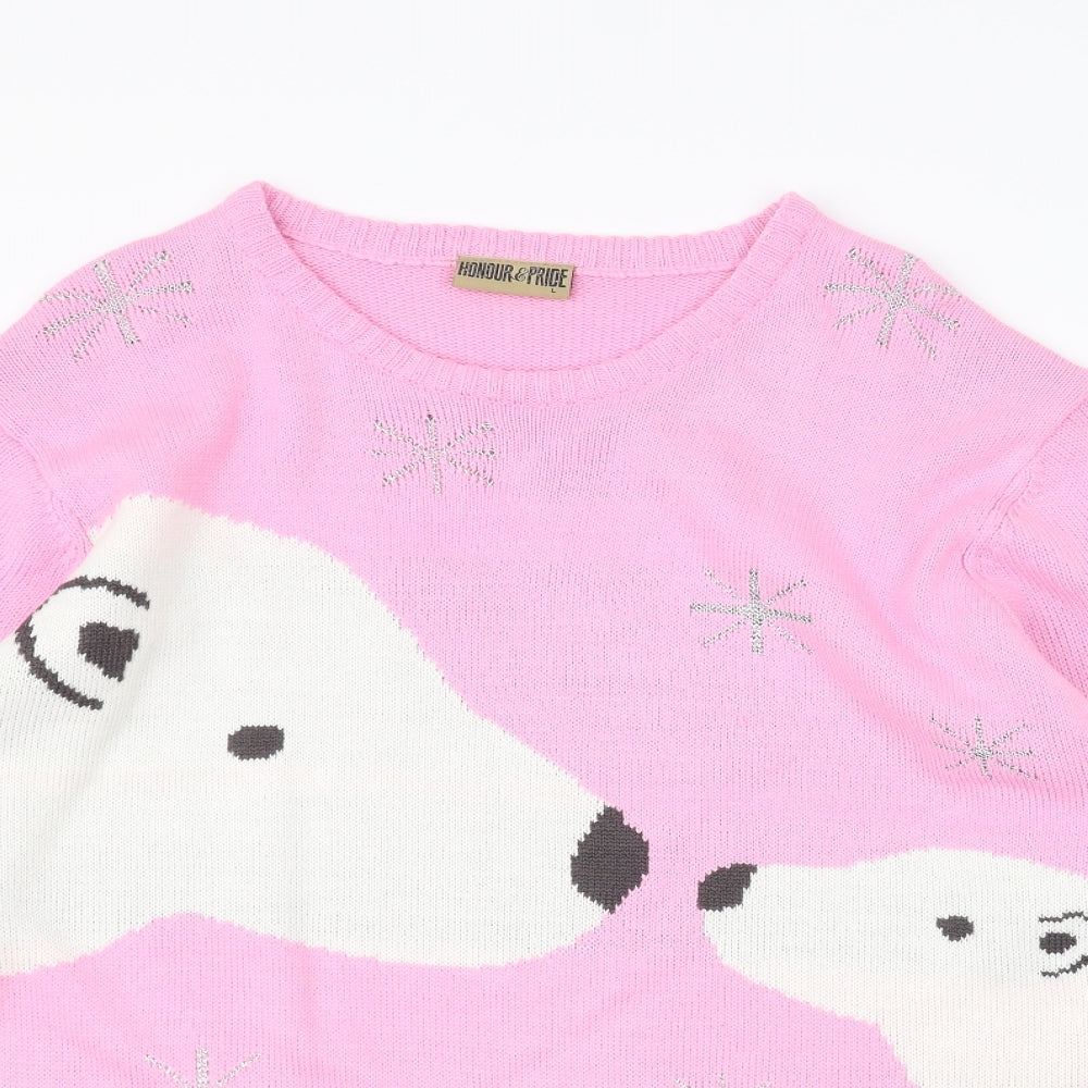 Honour & Pride Womens Pink   Pullover Jumper Size L