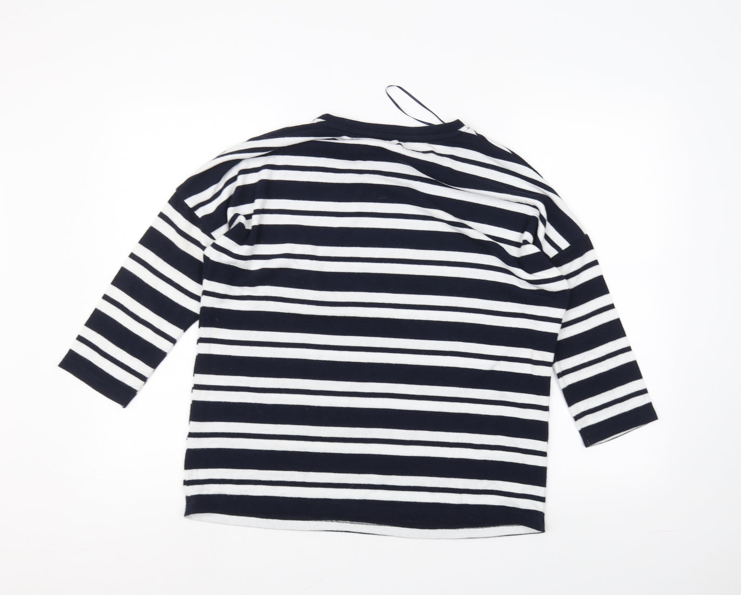 TU Womens White Striped  Basic T-Shirt Size 14