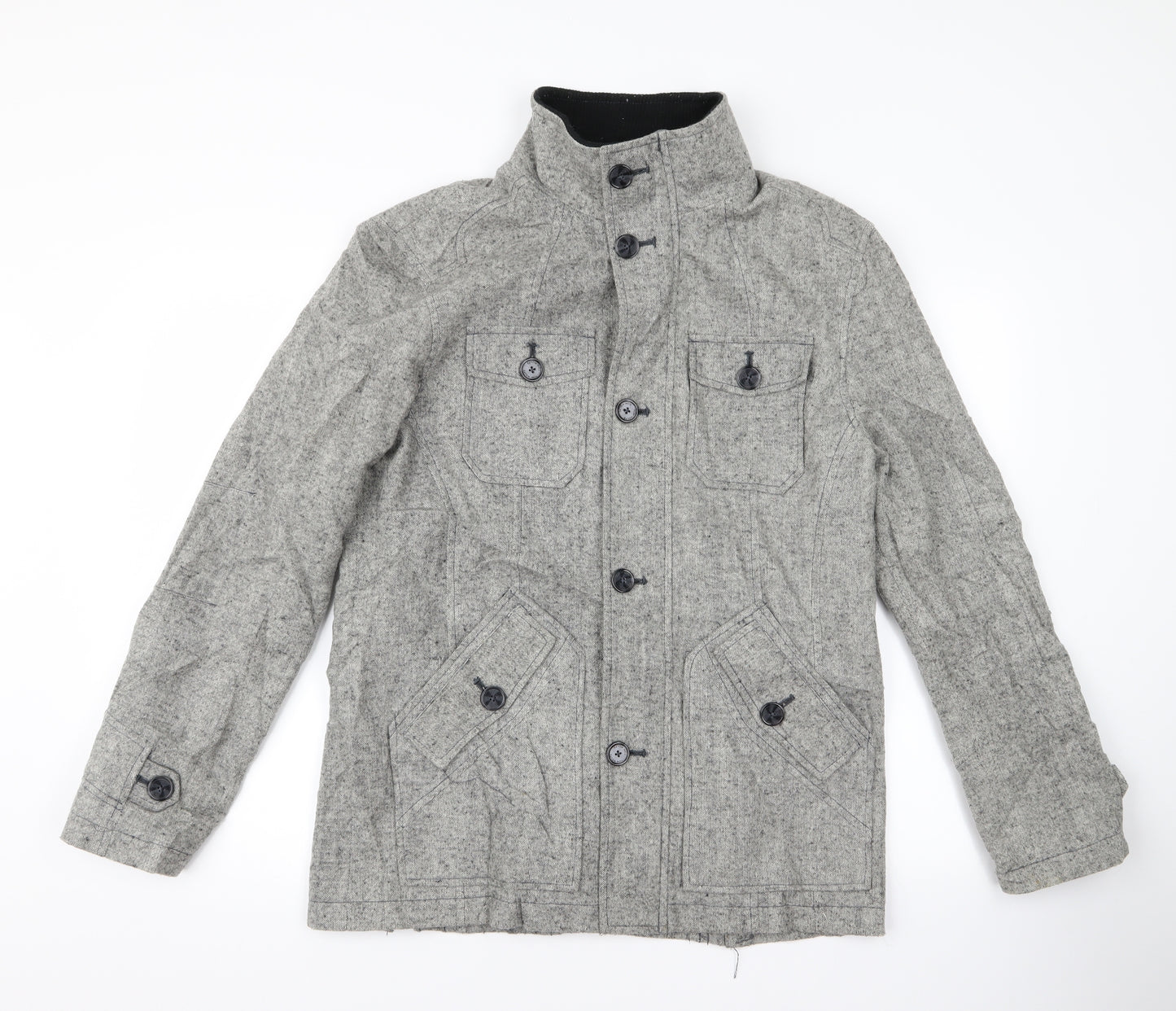 Tom Wolfe Womens Grey   Overcoat Jacket Size M