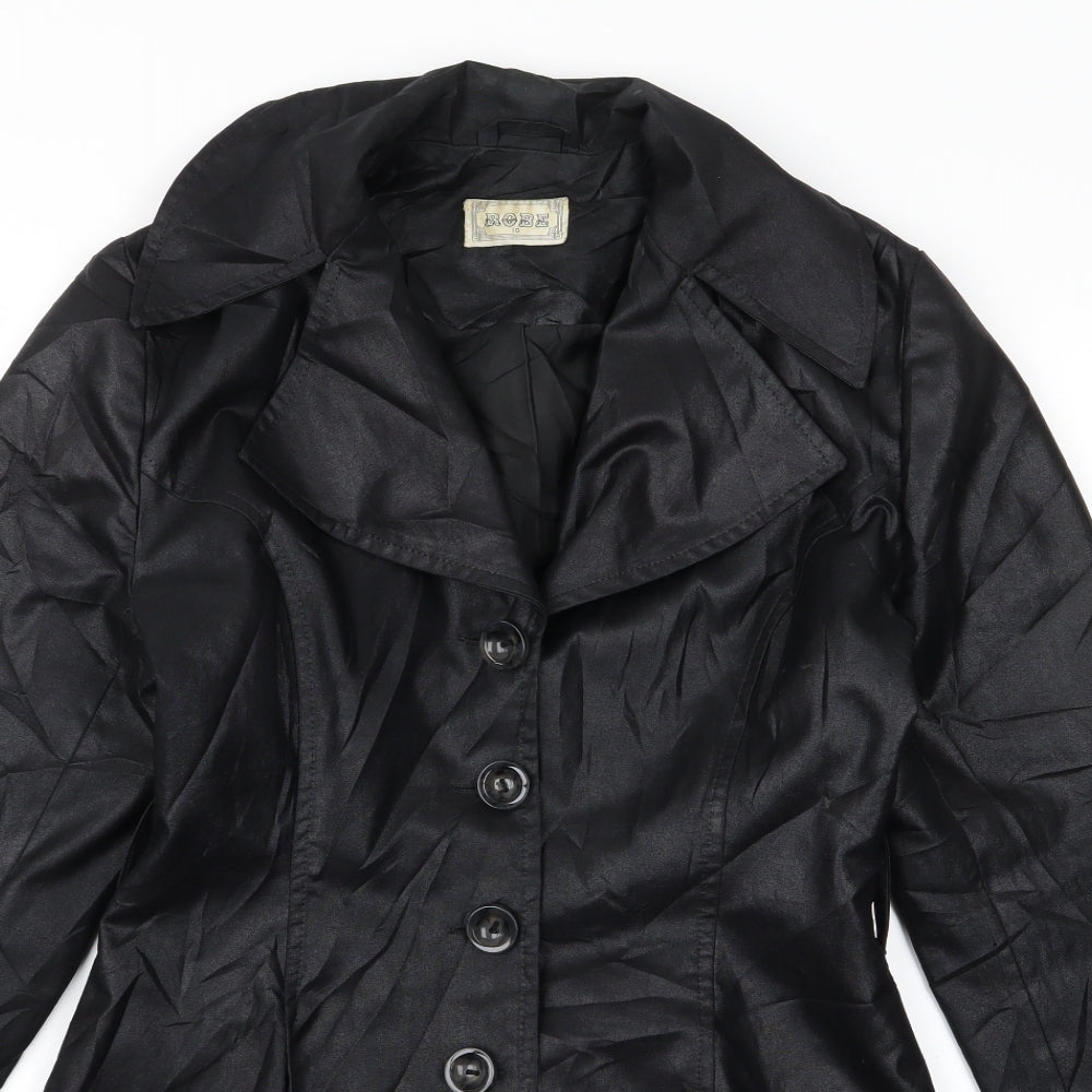 robe Womens Black   Overcoat Jacket Size 10