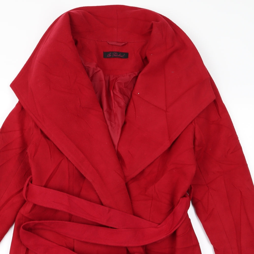 So Fabulous Womens Red   Overcoat Jacket Size 14