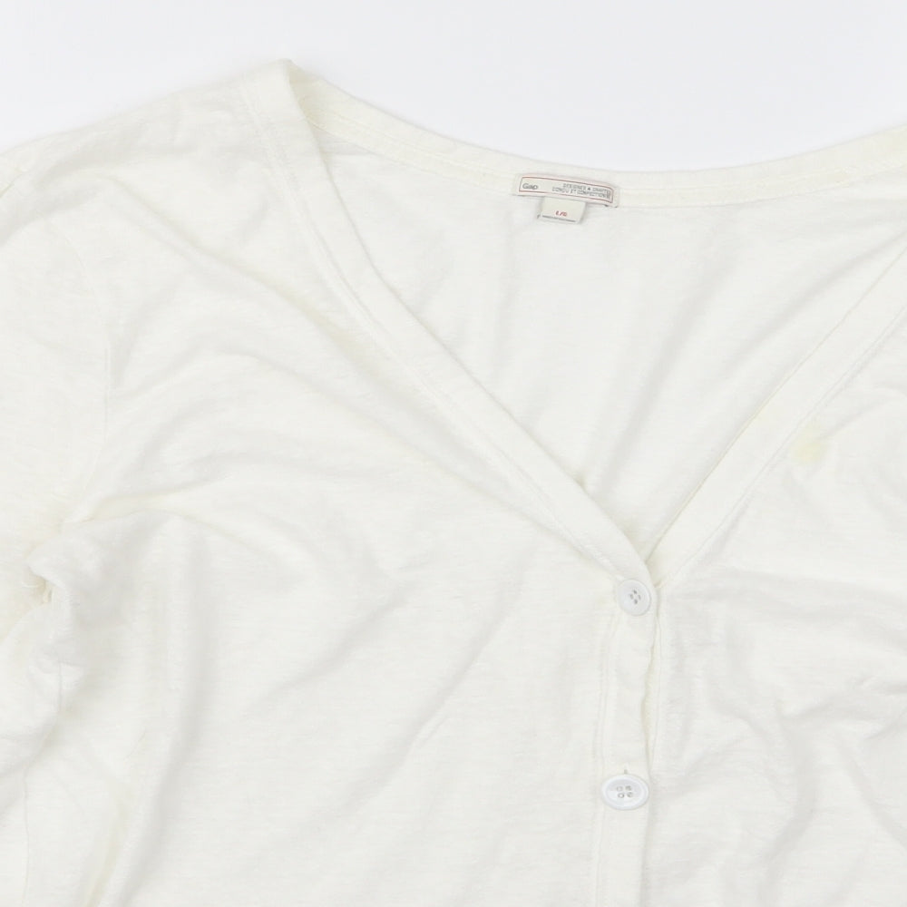 Gap Womens White   Cardigan Jumper Size L
