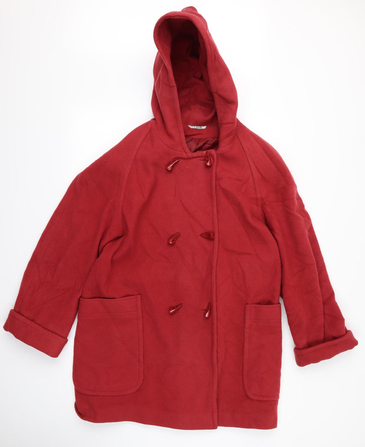 NuAge Womens Red Overcoat Jacket Size L