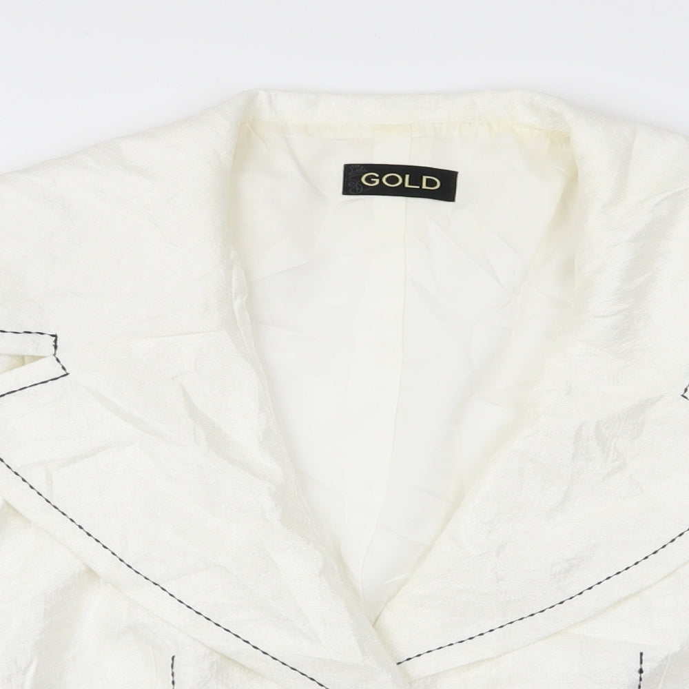 Gold Womens White   Jacket  Size 14