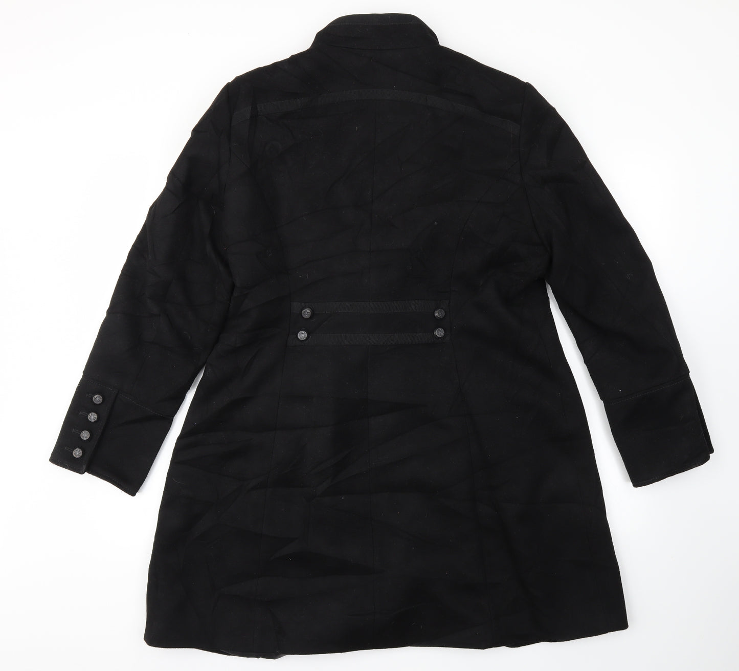 m&s Womens Black   Overcoat Jacket Size 16