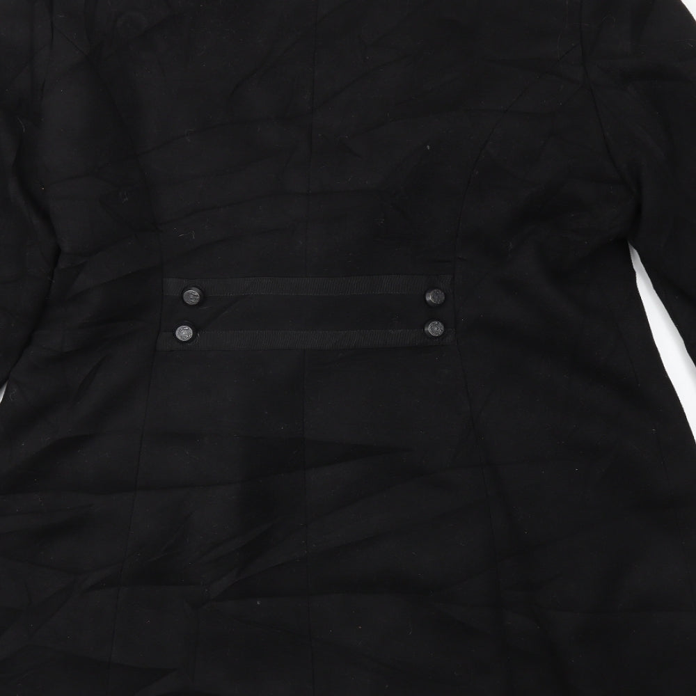 m&s Womens Black   Overcoat Jacket Size 16