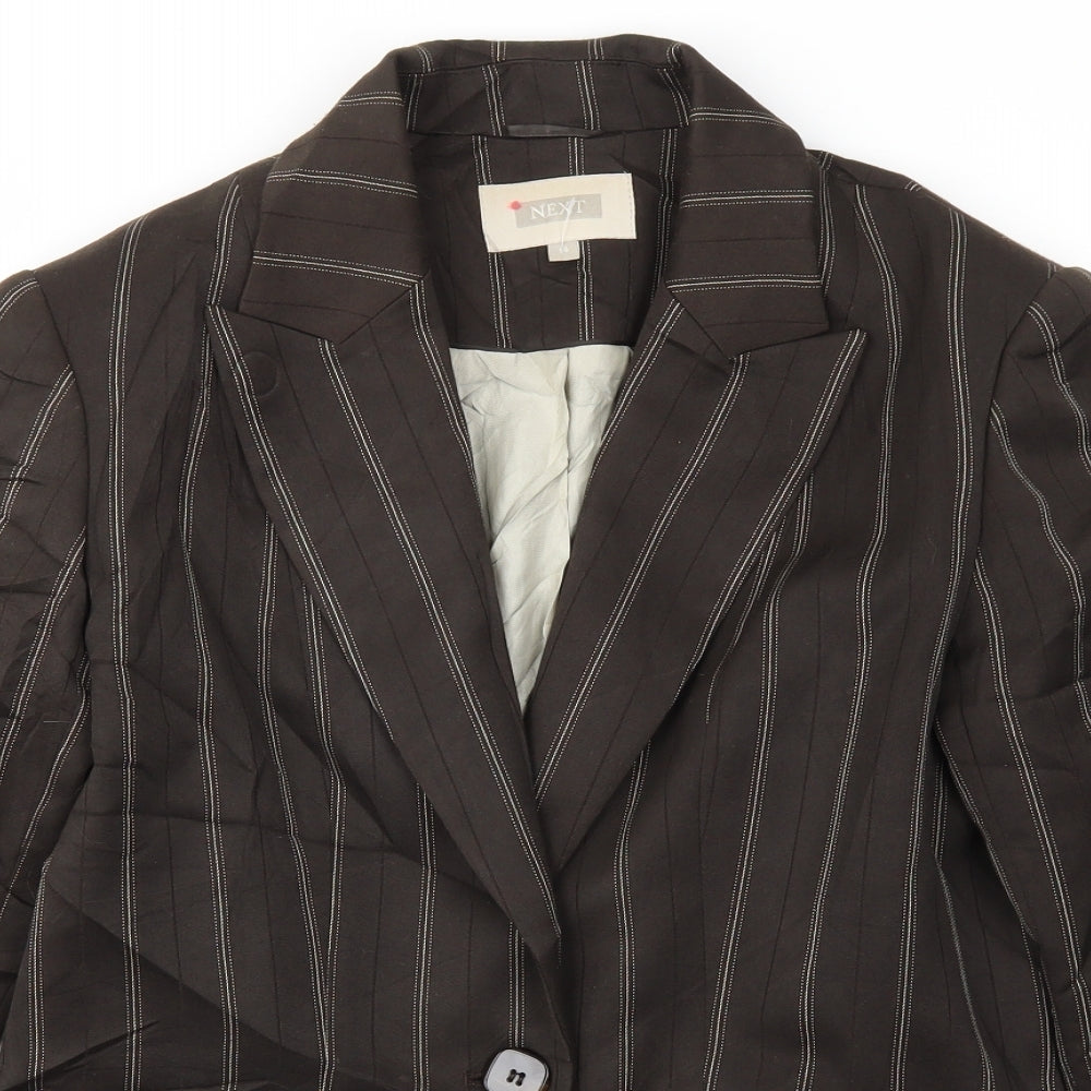 NEXT Womens Brown Striped  Jacket  Size 14