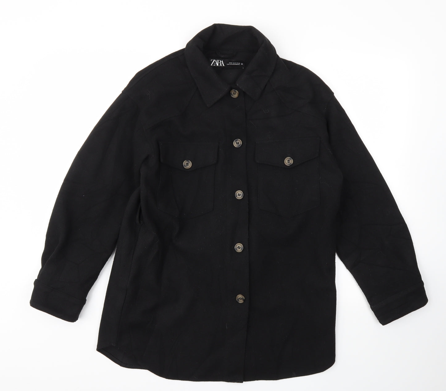 Zara Womens Black   Overcoat Jacket Size M