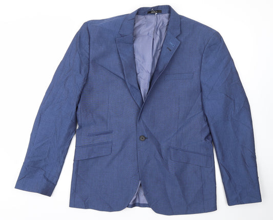 Front view of Primark men’s blue jacket, size M