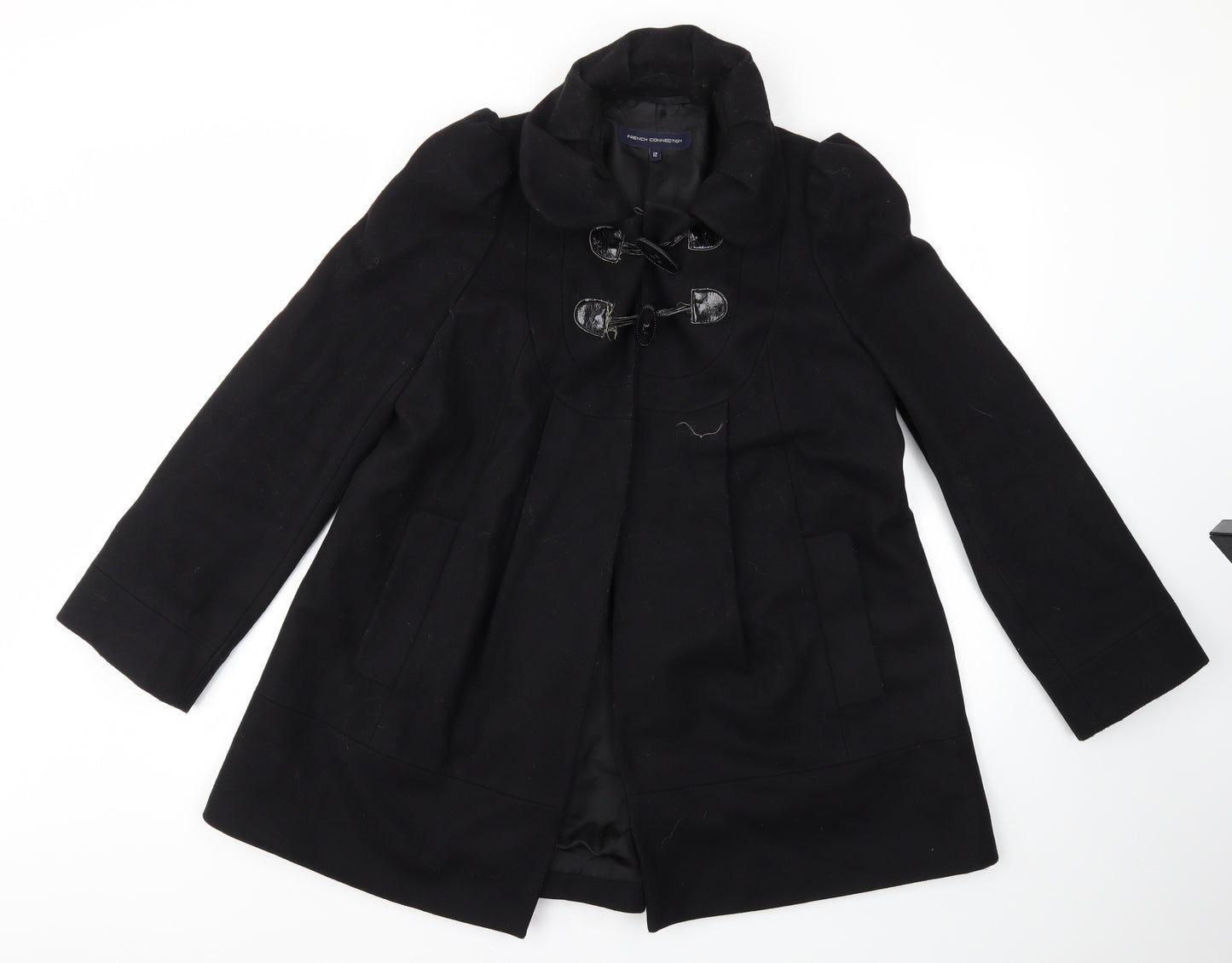 French Connection Womens Black   Overcoat Jacket Size 12