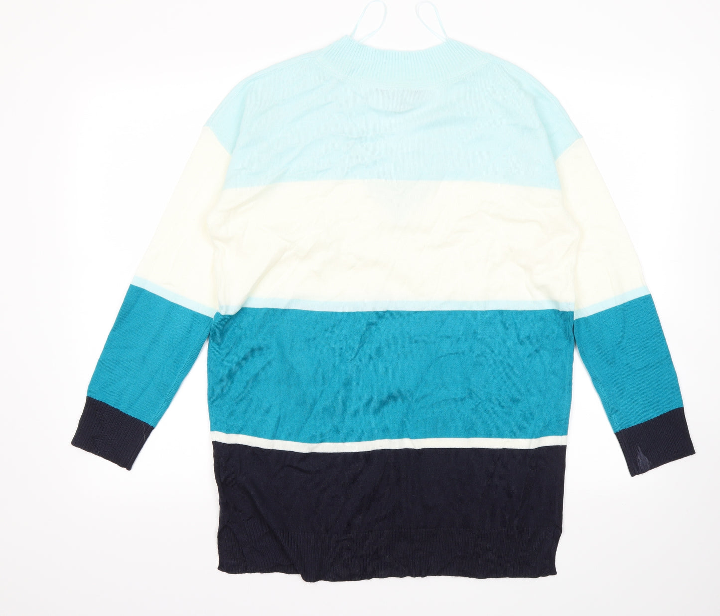 Principles Womens White Striped  Pullover Jumper Size 12